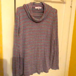 Loft XL cowl neck rayon/spandex top